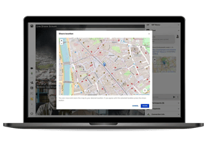 GUI location sharing