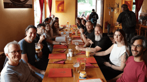 eyeson team at indian restaurant