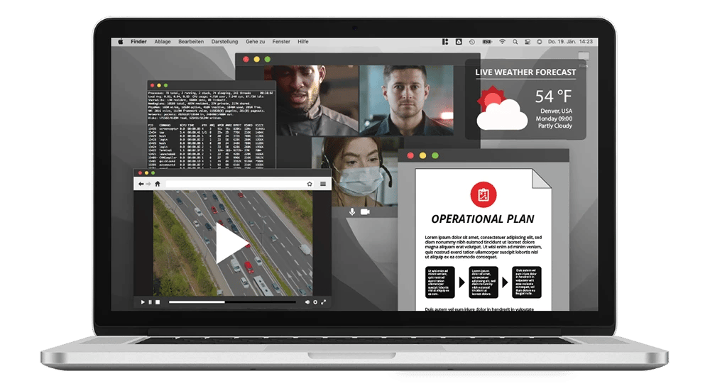Desktop with many different applications open
