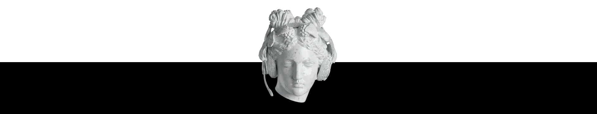 statue head with headset