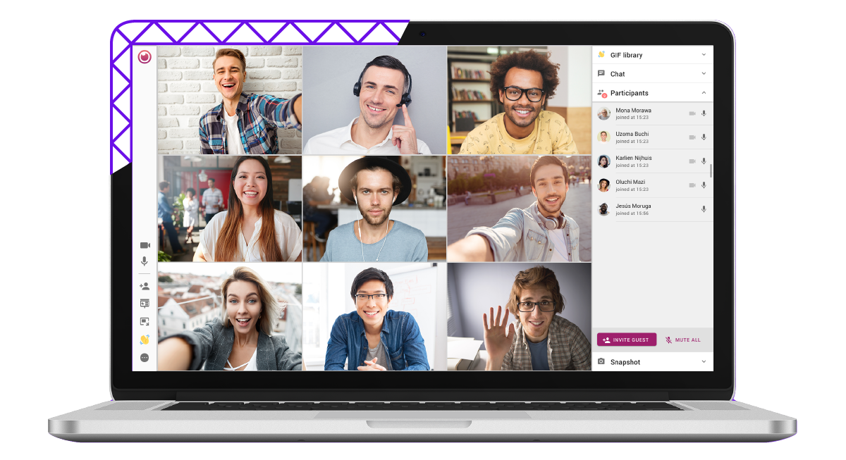 Mockup of eyeson Video Meeting with 9 people Mockup of eyeson Video Meeting with 9 people