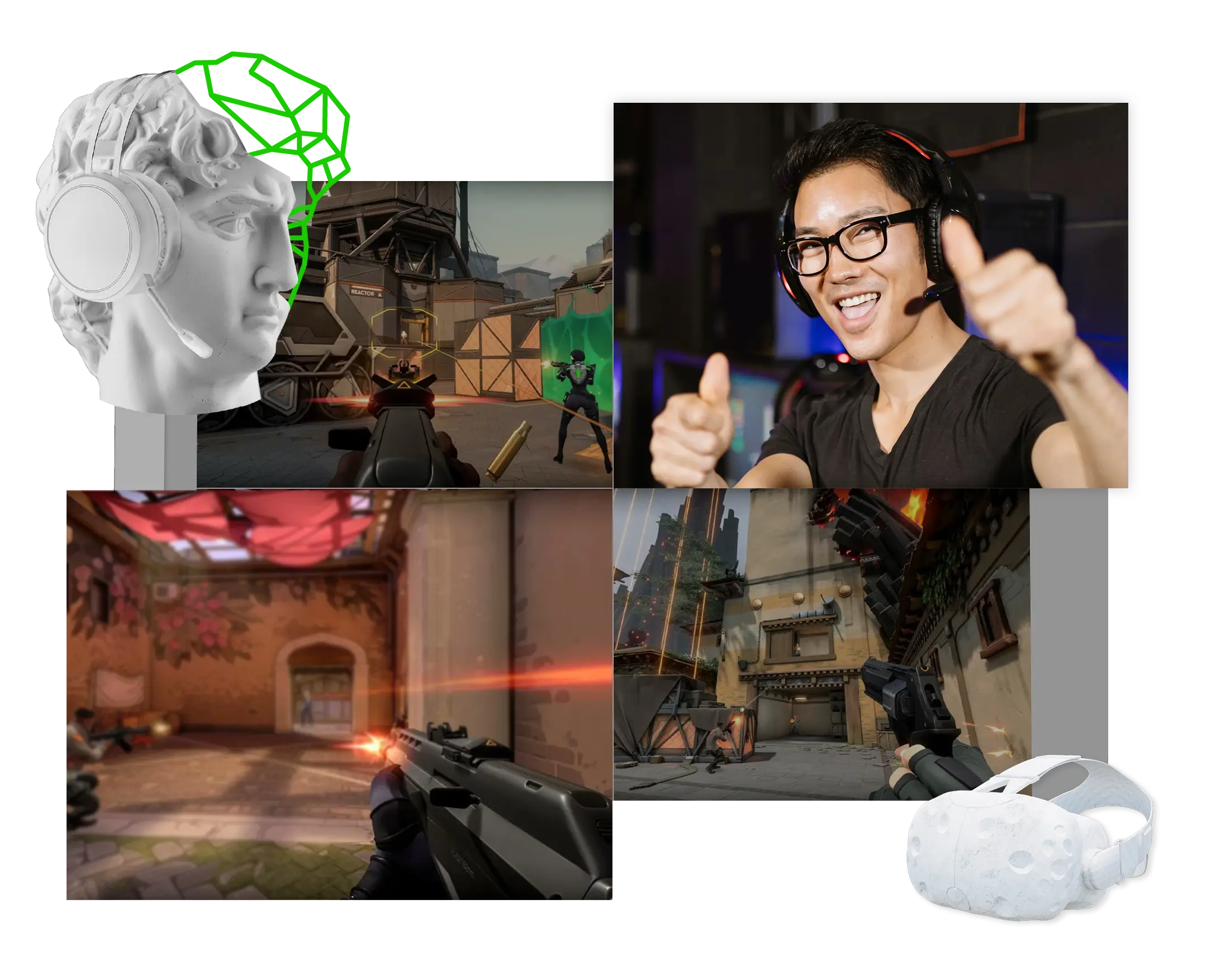 Stream with three gameplay and one participant video
