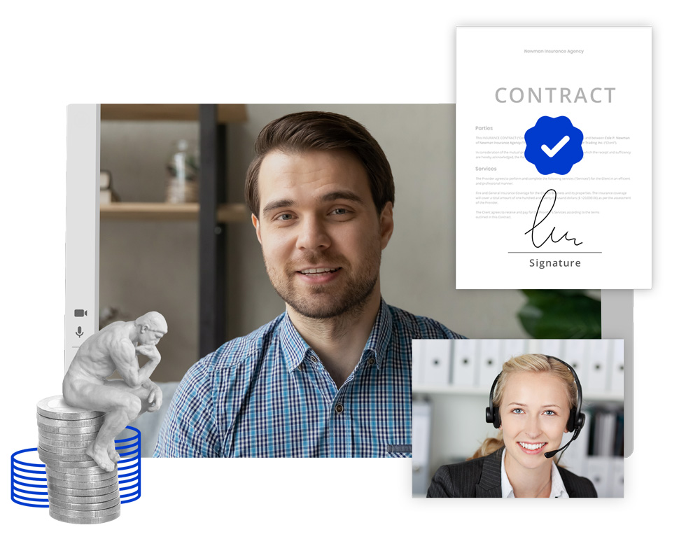 Video Call with agent and signed contract Video Call with agent and signed contract