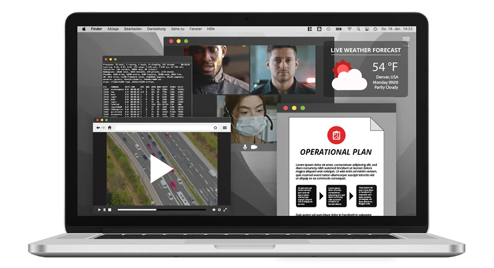 Desktop with many different applications open