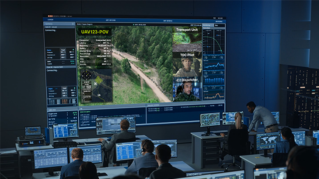 eyeson layout watched by the people inside a c2 room